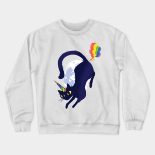 Cat Unicorn rainbow cute and lovely Crewneck Sweatshirt